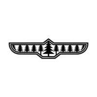Forest Wing Emblem - Rustic Wilderness Symbol vector