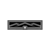 Minimalist Mountainscape Emblem, Vintage Style, Mountain vector