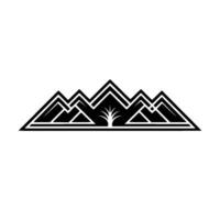 Geometric Mountain Silhouette with Tree Emblem vector