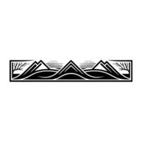 Minimalist Mountainscape Emblem, Vintage Style, Mountains vector