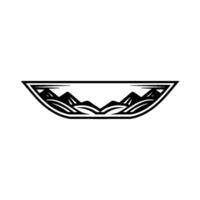 Mountain Silhouette Emblem, Rustic Adventure, Minimalist vector