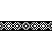 Geometric Deco Border, Minimalist Pattern, Black White - Diamond vector