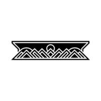Geometric Mountainscape Border, Minimalist, Illustration vector