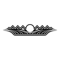Minimalist Mountainscape with Rising Sun - Element vector