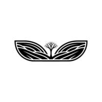 Stylized Leaf Tree Emblem, Organic Growth Symbol vector