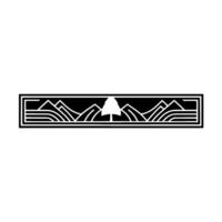 Minimalist Mountain Range Emblem, Rustic Adventure vector