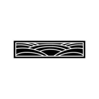 Minimalist Landscape Emblem, Serene Horizon, Rectangle vector