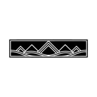 Geometric Mountainscape Border, Minimalist, Landscape vector