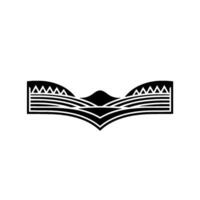 Geometric Book Silhouette, Mountain Peaks, Minimalist vector