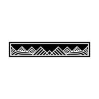 Geometric Mountainscape Border, Art Deco Style, Mountains vector