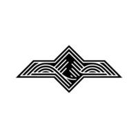 Geometric Wave Emblem, Minimalist , Abstract Symbol vector
