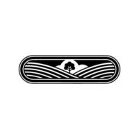 Minimalist Landscape Emblem, Rural Serenity - Field vector