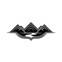 Minimalist Mountain Range Emblem, Adventure Symbol vector