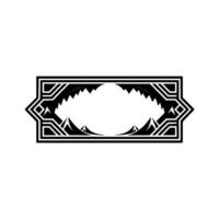 Art Deco Mountainscape Frame, Vintage vector