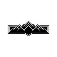 Geometric Mountain Range Emblem, Bold Minimalist, Mountains vector