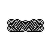 Intertwined Waves Minimalist Line Art Emblem vector
