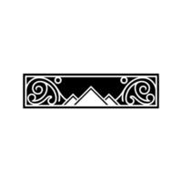 Art Deco Mountain Border Elegant Vintage Element vector