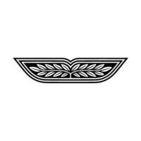 Geometric Laurel Emblem, Minimalist, Branch vector