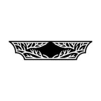 Intricate Black White Frame, Stylized Foliage, Minimalist vector