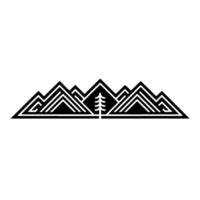 Geometric Mountainscape with Pine Silhouette vector