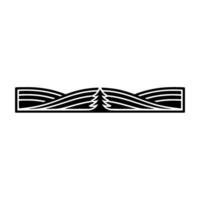 Stylized Mountain Crest Ornament, Geometric vector