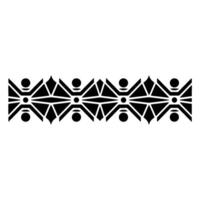 Geometric Tribal Border, Stylized Black Pattern - Symmetry vector