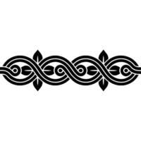 Intricate Celtic Border, Stylized Black Swirls vector