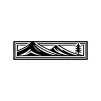Mountain Silhouette Emblem, Rustic Wilderness Illustration - Mountains vector