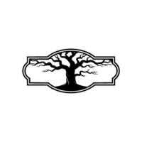 Stark Silhouette Tree Emblem, Vintage Style vector