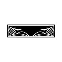 Geometric Wave Border, Minimalist Japanese vector