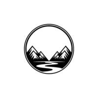 Mountain Circle Emblem, Adventure Serenity vector
