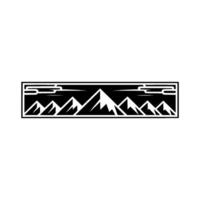 Minimalist Mountainscape Emblem, Adventure Exploration - Mountain vector