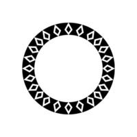 Geometric Circle Frame, Minimalist , Black White, Border vector