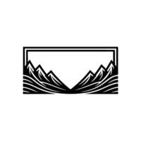 Geometric Mountainscape, Minimalist Emblem - Mountains vector