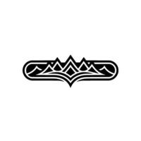 Stylized Mountain Crest Emblem, Minimalist, Geometric vector