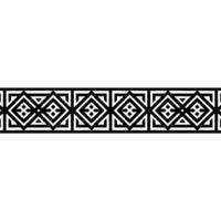 Geometric Tribal Border, Black and White Pattern, Ornament vector