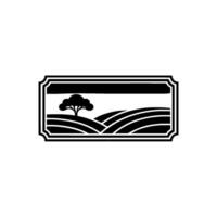 Serene Landscape Emblem, Minimalist Silhouette - Geometric vector