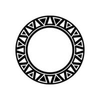 Geometric Tribal Circle, Black and White Emblem vector