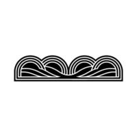 Minimalist Wave Crest Emblem, Modern, Line art vector