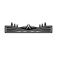 Minimalist Mountainscape Emblem, Adventure Illustration, Landscape vector