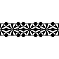 Geometric Black White Pattern Border, Mid-Century Modern vector