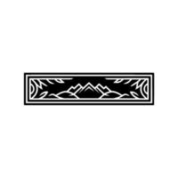 Geometric Mountainscape Emblem, Vintage Style, Lineart vector