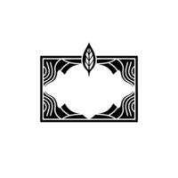 Art Deco Leaf Frame, Elegant , Vintage Motif vector