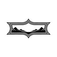 Dramatic Mountain Emblem, Minimalist Silhouette vector