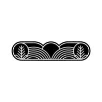 Minimalist Wave Landscape Emblem, Tranquil Silhouette vector