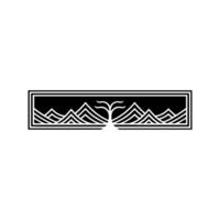 Minimalist Mountain Tree Emblem, Serene Landscape vector