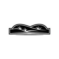 Serene Landscape Emblem - Minimalist Coastal Silhouette vector