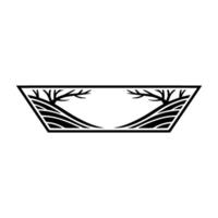 Geometric Landscape Silhouette, Minimalist, Triangle vector