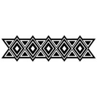 Geometric Tribal Border, Black White, Stylized Pattern - Decorative vector