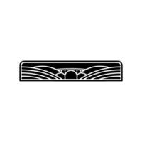 Serene Bridge Silhouette, Panoramic Landscape Emblem vector